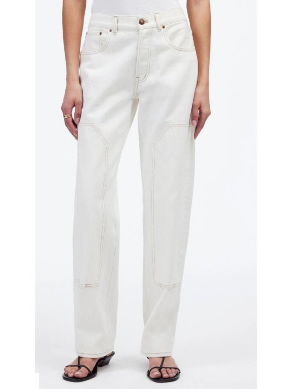 Madewell White Straight-Leg Jeans